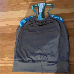 Blue tank top two layers